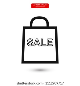bag icon, stock vector illustration flat design style