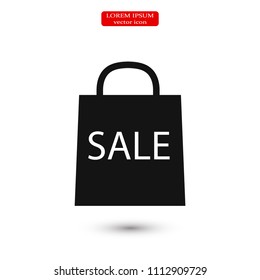 bag icon, stock vector illustration flat design style