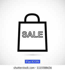 bag icon, stock vector illustration flat design style