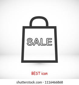 bag icon, stock vector illustration flat design style