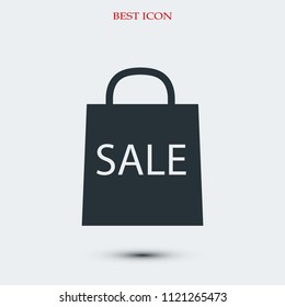 bag icon, stock vector illustration flat design style