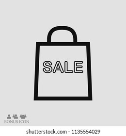 bag icon, stock vector illustration flat design style