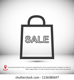 bag icon, stock vector illustration flat design style