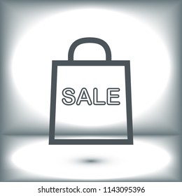 bag icon, stock vector illustration flat design style