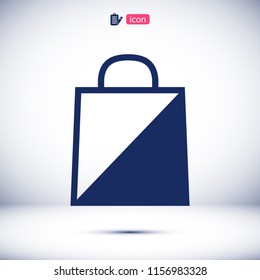 bag icon, stock vector illustration flat design style