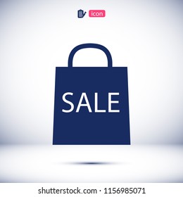 bag icon, stock vector illustration flat design style