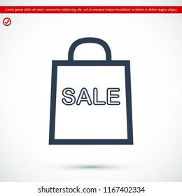bag icon, stock vector illustration flat design style