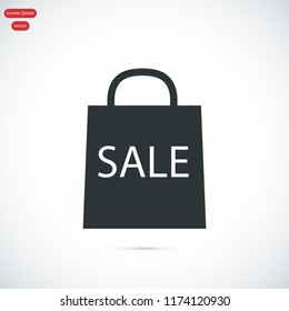 bag icon, stock vector illustration flat design style