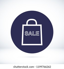 bag icon, stock vector illustration flat design style