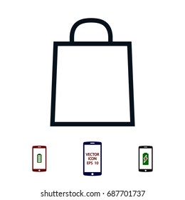 bag icon, stock vector illustration flat design style