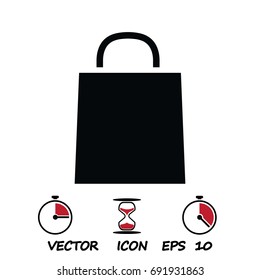 bag icon, stock vector illustration flat design style