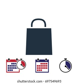 bag icon, stock vector illustration flat design style