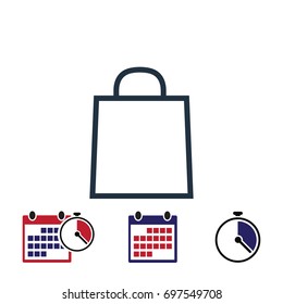 bag icon, stock vector illustration flat design style