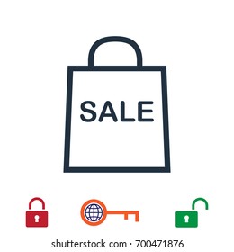 bag icon, stock vector illustration flat design style
