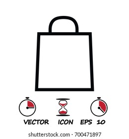 bag icon, stock vector illustration flat design style