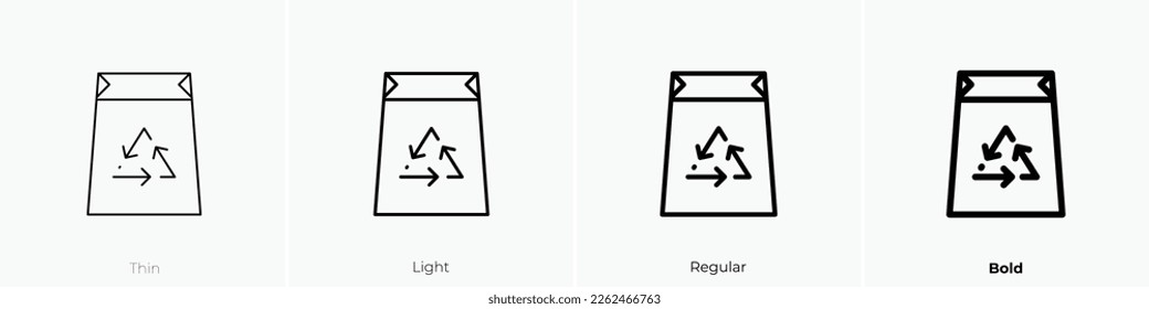bag icon. Thin, Light Regular And Bold style design isolated on white background