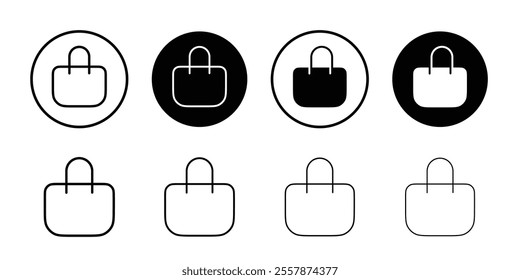 Bag icon Thin line vector illustration set