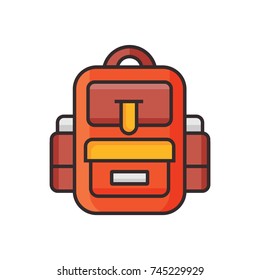 Bag icon vector adventure hiking design illustration