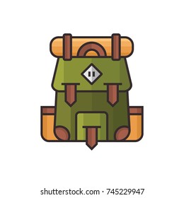 Bag icon vector adventure hiking design illustration
