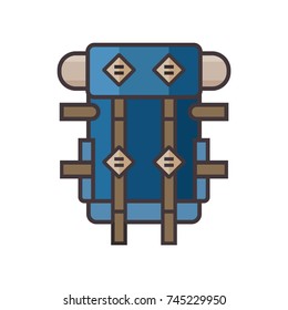 Bag icon vector adventure hiking design illustration