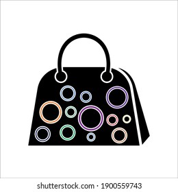 bag icon vector design illustration with colorful circle pattern is very beautiful