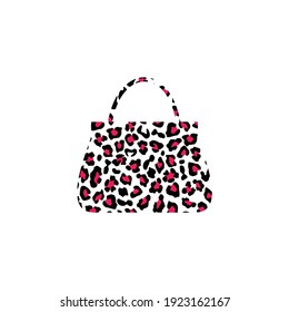 Bag icon vector design, leopard symbol. Stylish print on fabric, clothes.
