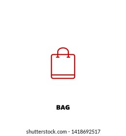bag icon. bag vector design. sign design. red color