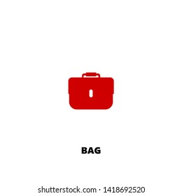 bag icon. bag vector design. sign design. red color