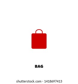 bag icon. bag vector design. sign design. red color