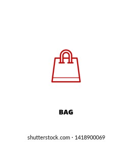 bag icon. bag vector design. sign design. red color