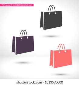  bag icon. Vector  Eps 10 .package Flat Design supermarket eco.  fashion packet