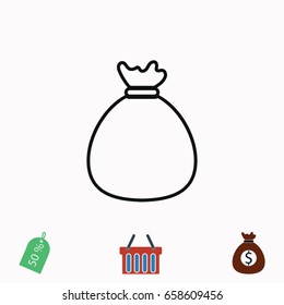 Bag icon vector, 
Vector EPS 10 illustration style