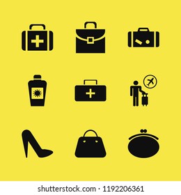 bag icon. bag vector icons set purse, handbag, suitcase and women shoes