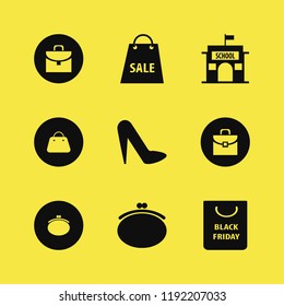 bag icon. bag vector icons set briefcase, purse, handbag and shopping bag