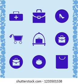 bag icon. bag vector icons set shopping bag, sale shopping cart, first aid bag and baggage cart