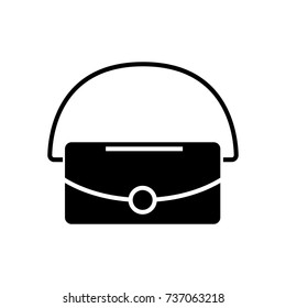 bag icon, vector illustration, black sign on isolated background