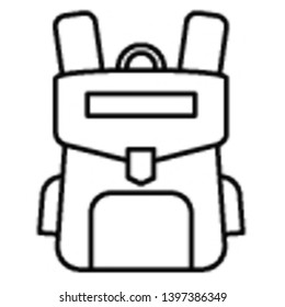 Bag Icon, Vector Illustration, Education Outline