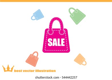 bag icon vector illustration eps10. Isolated badge for website or app.