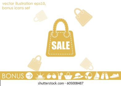bag icon vector illustration eps10. Isolated badge for website or app .