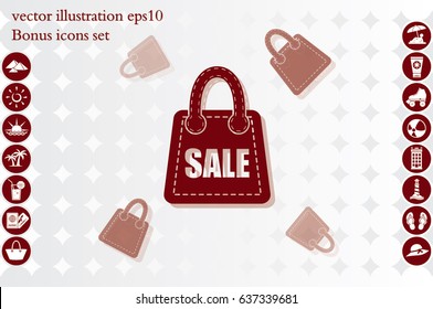 bag icon vector illustration eps10. Isolated badge for website or app .
