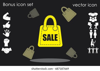 bag icon vector illustration eps10. Isolated badge for website or app .