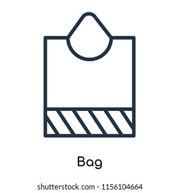 Bag icon vector isolated on white background, Bag transparent sign , thin symbols or lined elements in outline style