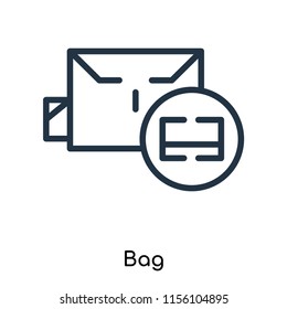 Bag icon vector isolated on white background, Bag transparent sign , thin symbols or lined elements in outline style