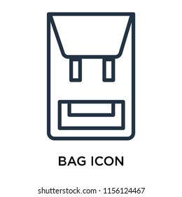 Bag icon vector isolated on white background, Bag transparent sign , line symbol or linear element design in outline style
