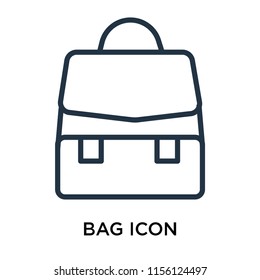 Bag icon vector isolated on white background, Bag transparent sign , line symbol or linear element design in outline style