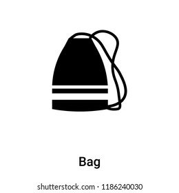 Bag icon vector isolated on white background, logo concept of Bag sign on transparent background, filled black symbol