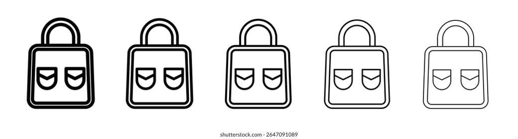 bag icon vector outline symbol or illustration
