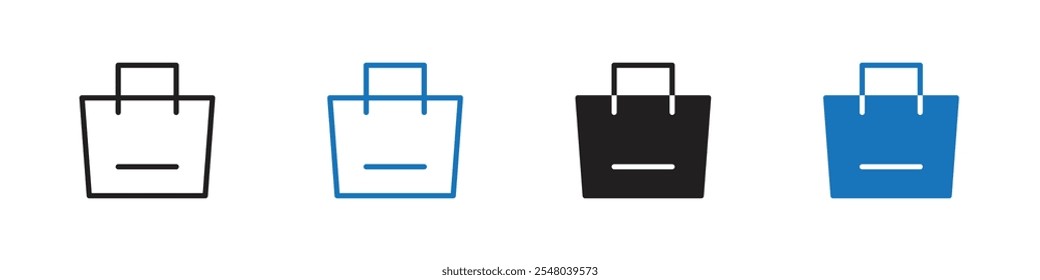 Bag icon Vector set outline