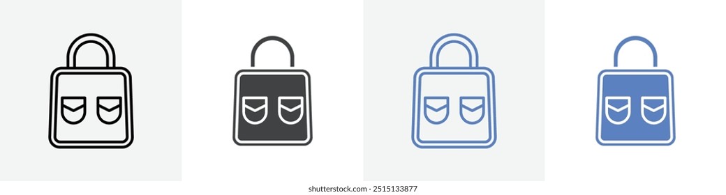 bag icon vector set use for web ui or app