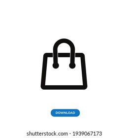 Vector de icono de bolsa. Señal de bolso de compra simple